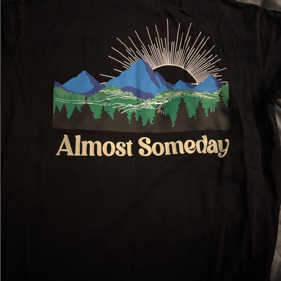 Black Graphic Tee with 'Almost Someday' Design - Picture 2 of 2